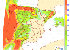 Probabilidad de algunas precipitaciones en la mitad occidental