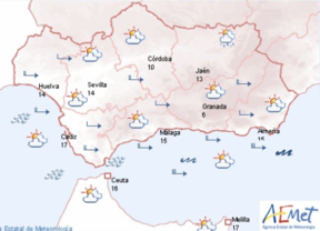 Almería y Granada, en alerta amarilla este miércoles por fenómenos costeros