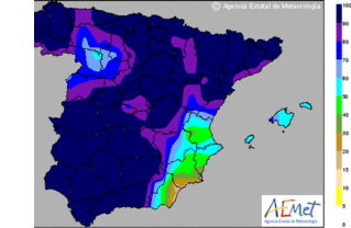 Lluvias que pueden ser fuertes y descenso de las temperaturas en Andalucía