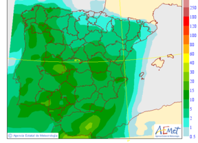 Chubascos fuertes en el Estrecho y en los litorales de Cádiz y Málaga