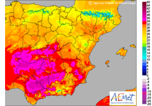 Altas temperaturas en el valle del Guadalquivir