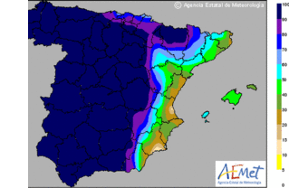 Lluvias fuertes en Huelva, Cádiz y el Mediterráneo occidental