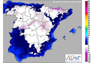 Heladas débiles en el interior oriental y central de Andalucía