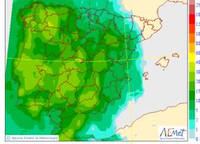 Chubascos fuertes en la mitad occidental de Andalucía