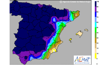 Lluvias débiles en Andalucía y alerta amarilla por viento en Almería