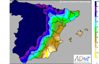 Lluvias en la mitad occidental de Andalucía y temperaturas en ascenso