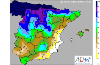 Intervalos nubosos y alguna precipitación débil en el norte de Andalucía