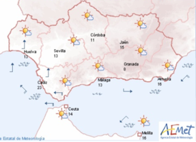 Poco nuboso en general con algún intervalo de nubes altas