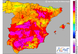 Temperaturas superiores a 38 grados en el valle del Guadalquivir