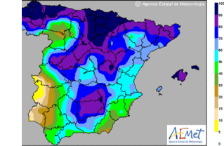 Lluvias débiles y temperaturas en ascenso en Andalucía