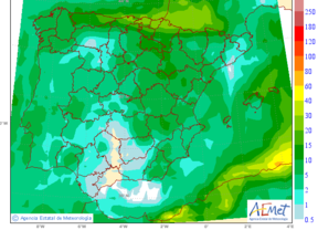 Alguna precipitación débil en la mitad oriental de Andalucía