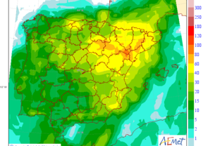 Lluvias fuertes en las sierras del interior y descenso de temperaturas