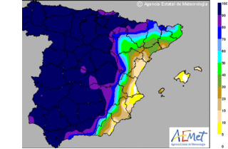 Lluvias en el oeste y alerta amarilla por viento en costas Almería y Granada