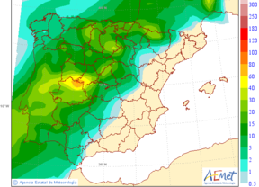 Lluvias en la mitad occidental de Andalucía