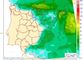 Precipitaciones débiles en el oriente andaluz