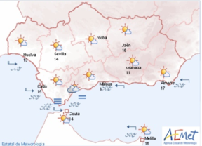 Poco nuboso, con nieblas matinales y temperaturas sin cambios o en ascenso