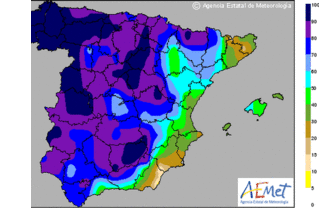 Las precipitaciones se desplazarán de oeste a este de Andalucía