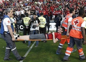 Un total de 40 heridos, seis hospitalizados, en la avalancha producida en el Osasuna-Betis  