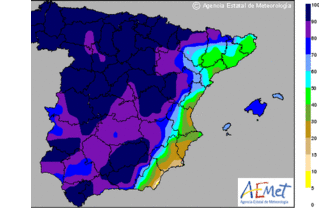 Vientos fuertes en la costa mediterránea y lluvias en sierras del nordeste