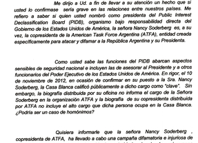 Cristina le mandó una carta a Obama quejándose por una funcionaria vinculada a los fondos buitres