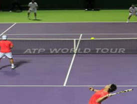 Rafa Nadal gana junto a Marc López en dobles en Doha