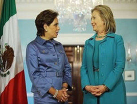 Clinton y Espinosa, celebran reunión de alto nivel sobre la Iniciativa Mérida