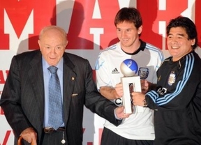 El día que Di Stéfano se reunió con Maradona y Messi