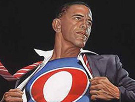Obama y Batman se encuentran en el Salón Internacional de Cómic
