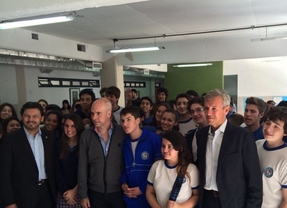 Alfonso Rueda y Rodríguez Miranda visitaron el colegio Santiago Apóstol 
