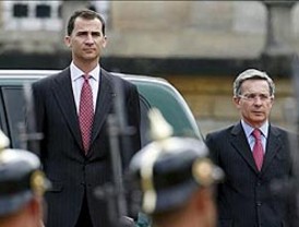 Príncipe reitera el apoyo de España a Colombia
