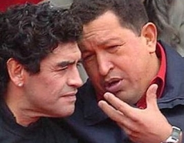 Maradona reza por la pronta recuperación de Chávez