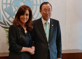 Cristina le pidió apoyo a Ban Ki Moon para el nuevo marco contra los  "fondos buitre"