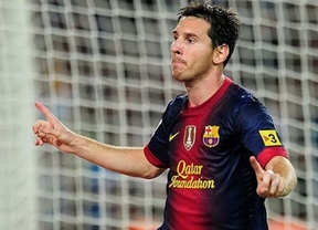 Messi metió tres goles en una exhibición
