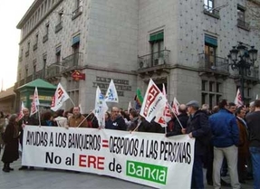 Los trabajadores de Bankia vuelven a salir a la calle en Ávilla y Segovia para protestar por el ERE 