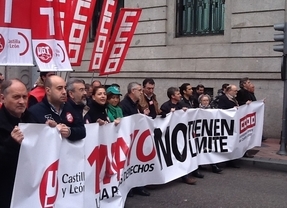 Hernández y Prieto en la cabeza de la manifestación de Valladolid 