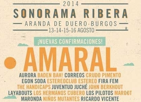 Amaral, Perro, Sexy Zebras, Layabouts, Egon Soda, Niños Mutantes o Los Pilotos estarán en Sonorama Ribera 2014