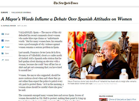 El New York Times publica un artículo sobre la polémica por las declaraciones machistas de León de la Riva