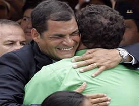 Anuncia el presidente  Rafael Correa de Ecuador triunfo en elecciones; se reelegirá