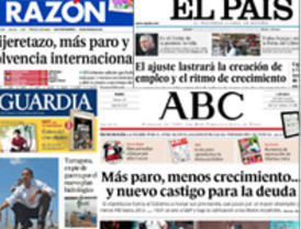 La rebaja del rating de España, ZP y su 'tijeretazo' protagonizan las portadas del sábado