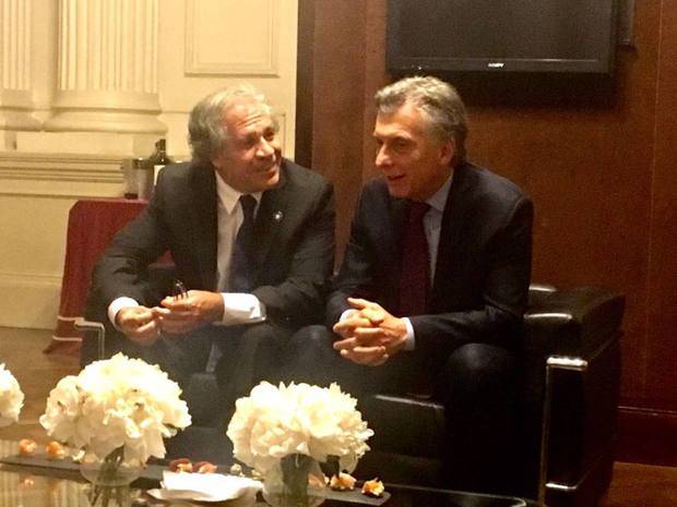Almagro se reunió con Macri para discutir la crisis de Venezuela