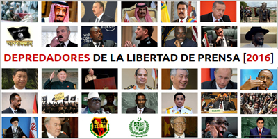 Reporteros Sin Frontera publicaron la lista de los 'depredadores' de la prensa