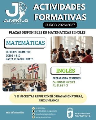 Inscripciones abiertas para actividades del Centro de Juventud en Alpedrete