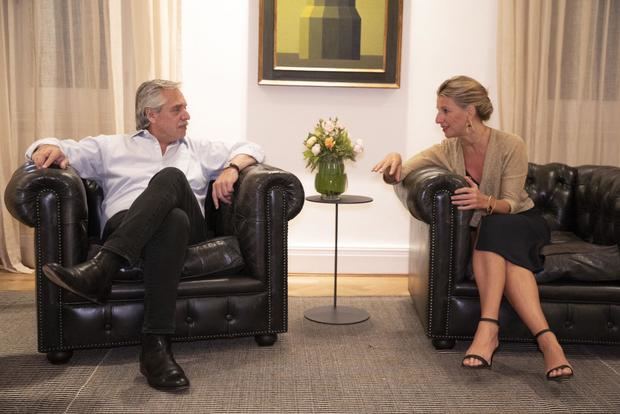 Alberto Fernández se reunió con la vicepresidenta de España, Yolanda Díaz