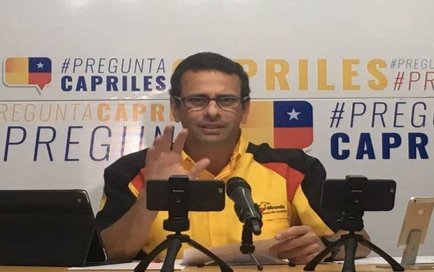 Capriles señala que la única negociación es que exista el respeto a la Constitución