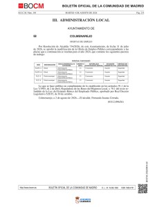 Colmenarejo publica oferta de empleo para Policía Municipal y Oficiales