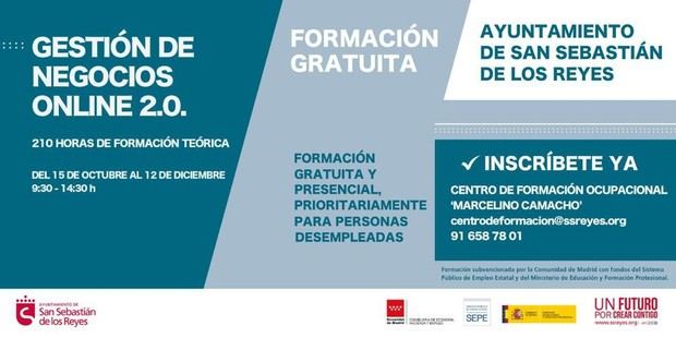 San Sebastián de los Reyes ofrece curso gratuito sobre gestión de negocios online