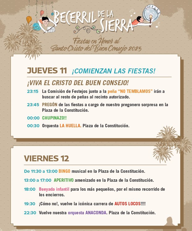 Fiestas del Cristo del Buen Consejo en Becerril de la Sierra 2025