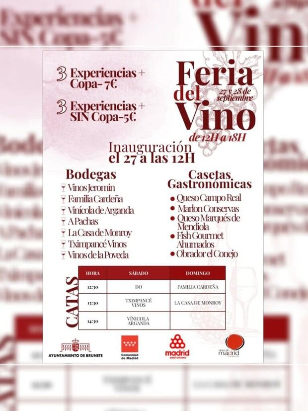 Feria del Vino de Brunete el 27 de septiembre