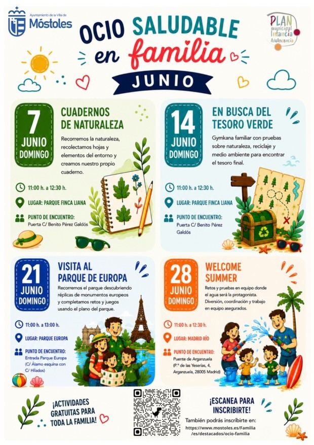 Actividades familiares gratuitas en Móstoles durante junio