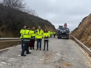 Reparación de la carretera A-7202 en Archidona tras las borrascas